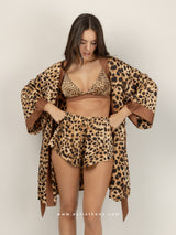 Animal print nightie robe set