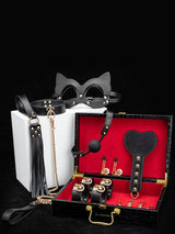 Black box with sensual leather accessories