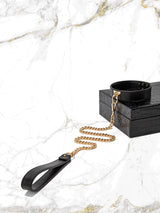 Black box with sensual leather accessories