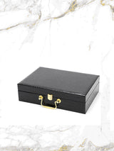 Black box with sensual leather accessories