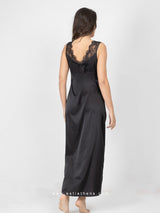 Black nightdress with lace bust
