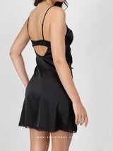 Black nightdress with lace bust