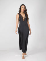 Black nightdress with lace bust