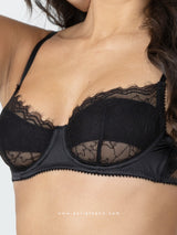 Black Satin Set with black Lace
