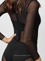 Black see-through full bodystocking
