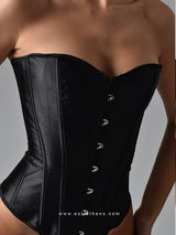 Black zipper front corset