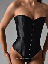 Black zipper front corset