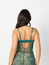 Green lace babydoll