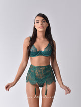 Green lace lingerie set