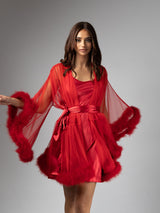 VICTORIA RED TULLE SHORT