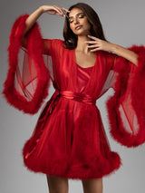 VICTORIA RED TULLE SHORT