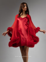 VICTORIA RED TULLE SHORT