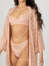 Peach lace lingerie set