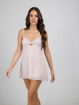 Pink babydoll with tulle and sequins