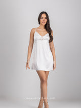 White bridal robe and nightdress set