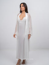 White bridal robe set with long nightdress