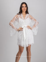 White bridal robe and nightdress set