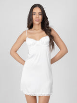White nightdress with lace bust