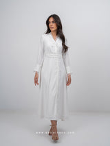 Bridal white lace robe dress with an open back