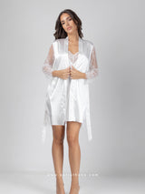 White satin bridal set