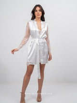 White satin bridal set