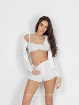 White set pajamas with shorts