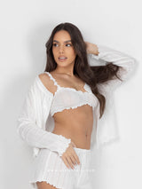 White set pajamas with shorts