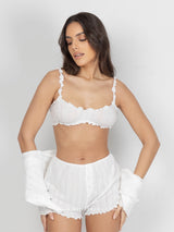 White set pajamas with shorts