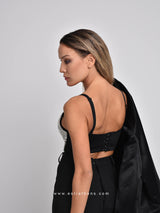 Black Bustier with Rhinestone
