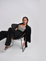 Black Bustier with Rhinestone