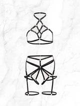 Black cut-out lingerie set