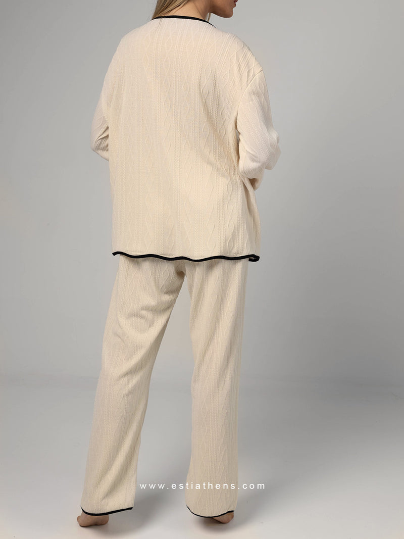 Beige Knit Pajamas