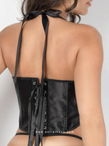 Black backless crop corset 