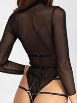 Black cut-out lingerie set