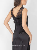 Black nightdress with lace bust