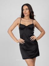Black nightdress with lace bust