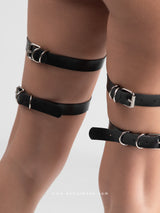 Black Leather Harness Garter