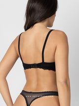 Black See-through Lingerie Set with Decorative Bows