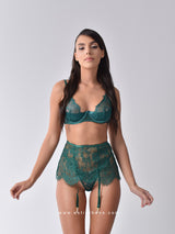Green lace lingerie set