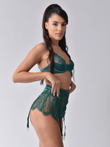 Green lace lingerie set