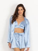 Light blue satin pajama set