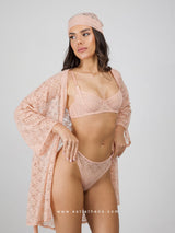 Peach lace lingerie set