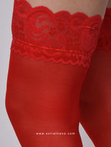 Red lace leg straps