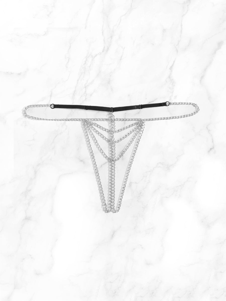 Pyjamas Strings Silver String with Chains | Esti Athens – Esti Athens - Lingerie I ...