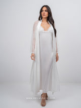 White bridal robe set with long nightdress