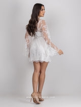 White bridal robe and nightdress set
