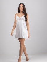 White bridal robe and nightdress set