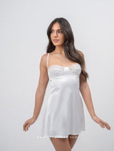 White Satin Nightdress with Lace