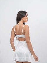 White Satin Nightdress with Lace