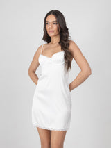 White nightdress with lace bust